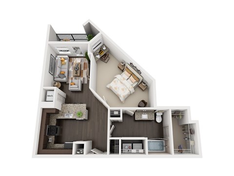 A2 floor plan at Civic at Frisco Square Apartments, Frisco, 75034